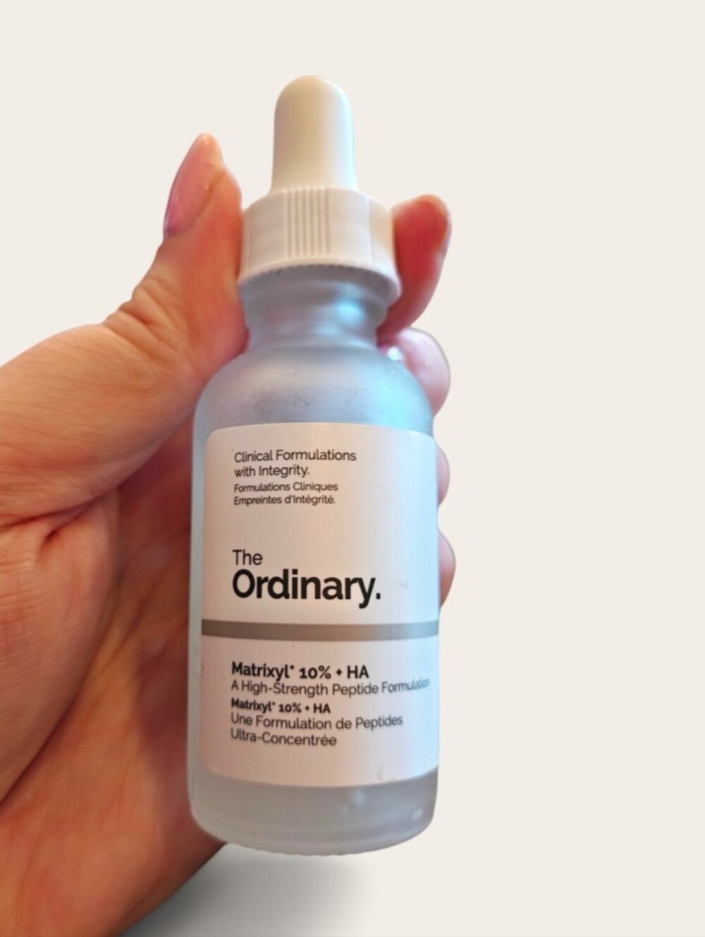 The Ordinary Matrixyl 10% + HA Serum Peptide Face Serum In Dropper Bottle